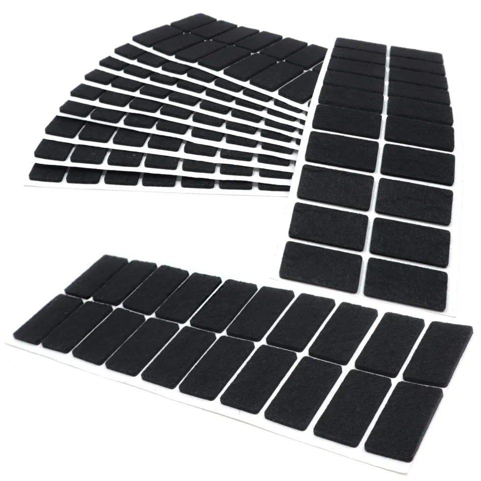 Adsamm feltrini autoadesivi rettangolari 20x40 mm neri 200 pezzi 3,5 mm