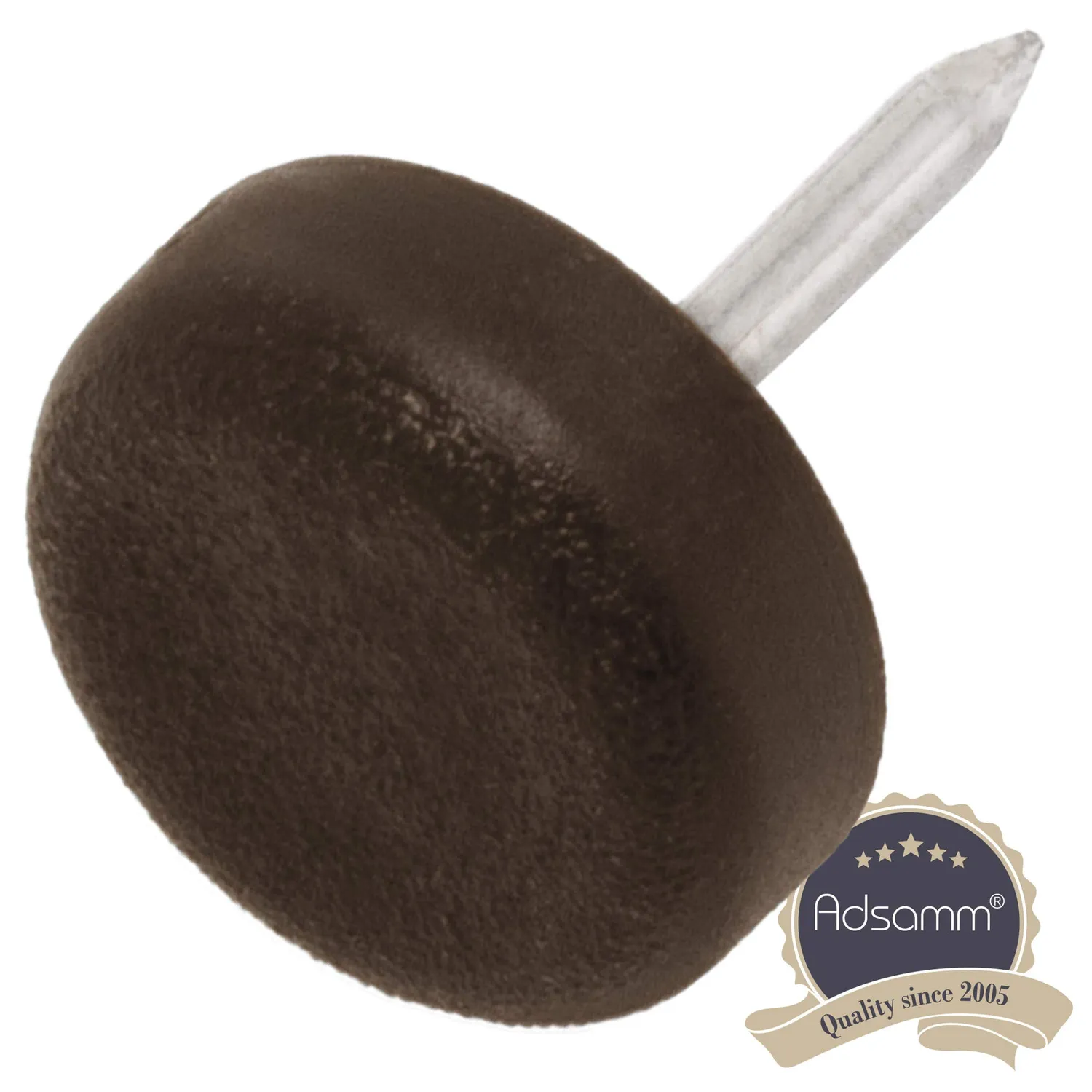 Adsamm PG-N-BR-15-4 Pattini Plastica Ø15 mm Marrone 4 pz