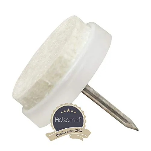 Adsamm feltrini con chiodo bianchi 16 pezzi Ø 20 mm base feltro