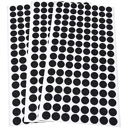 Adsamm feltrini ultrasottili tondi Ø12 mm neri 384 pezzi viscosa