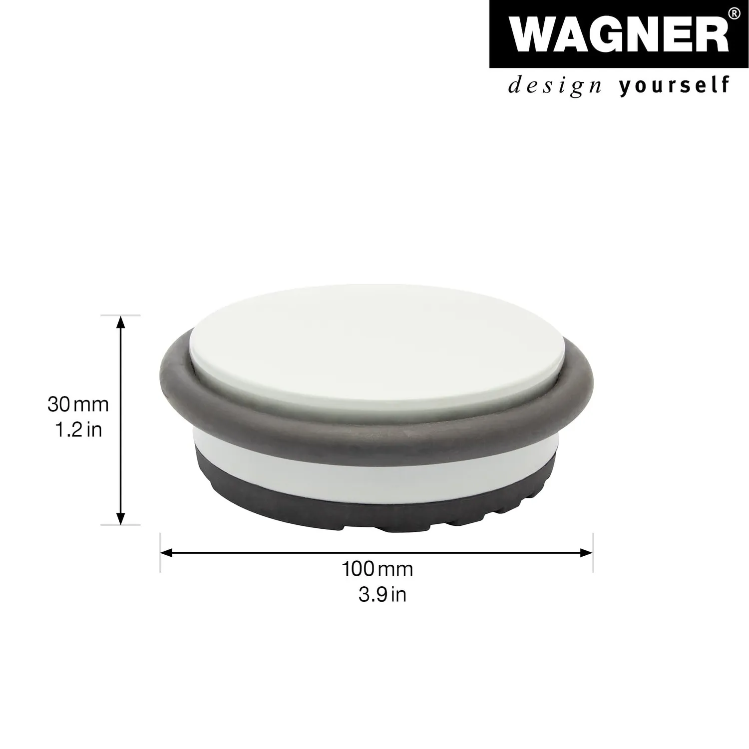 Wagner Big Disk fermaporta pavimento grigio chiaro 98 mm