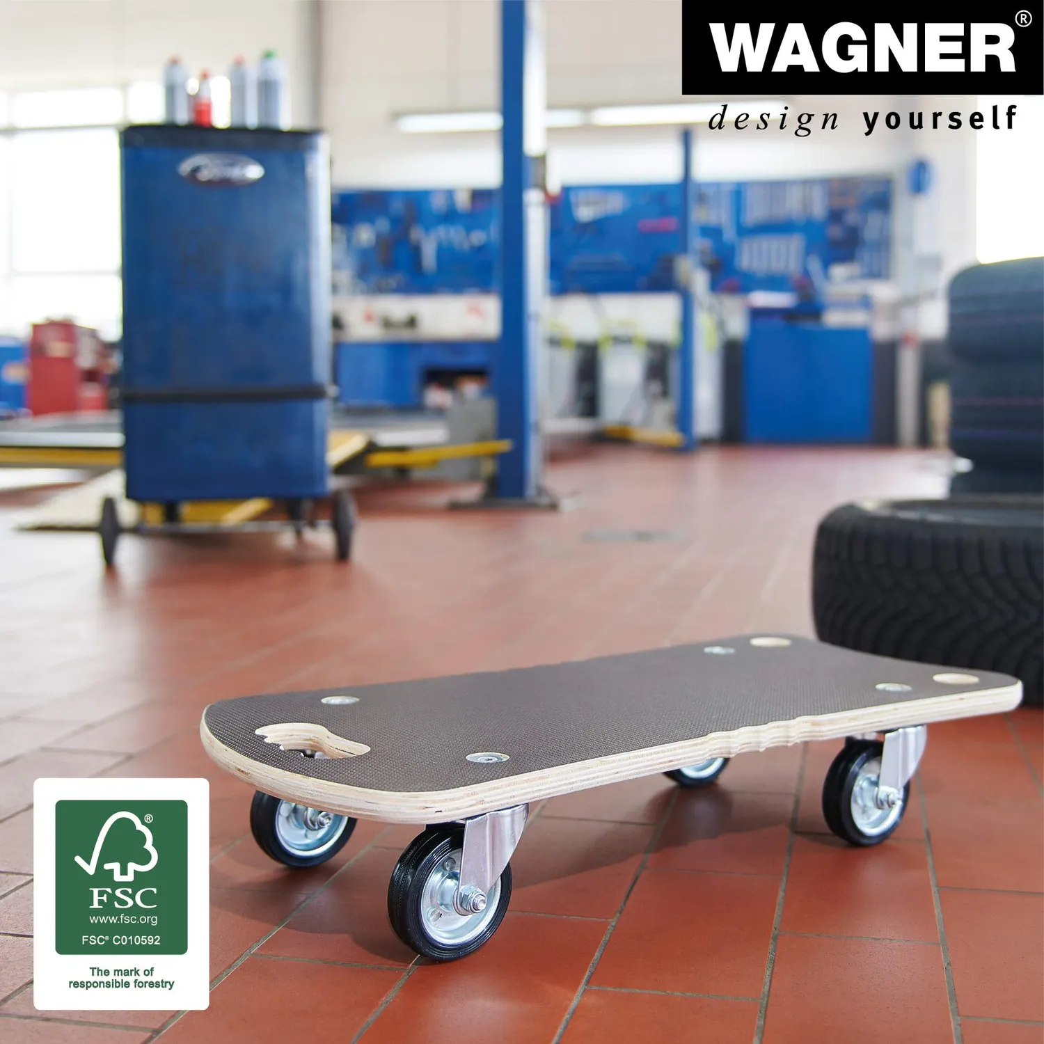 WAGNER MM 1312 carrello trasporto 57,5x29 cm gomma 300 kg