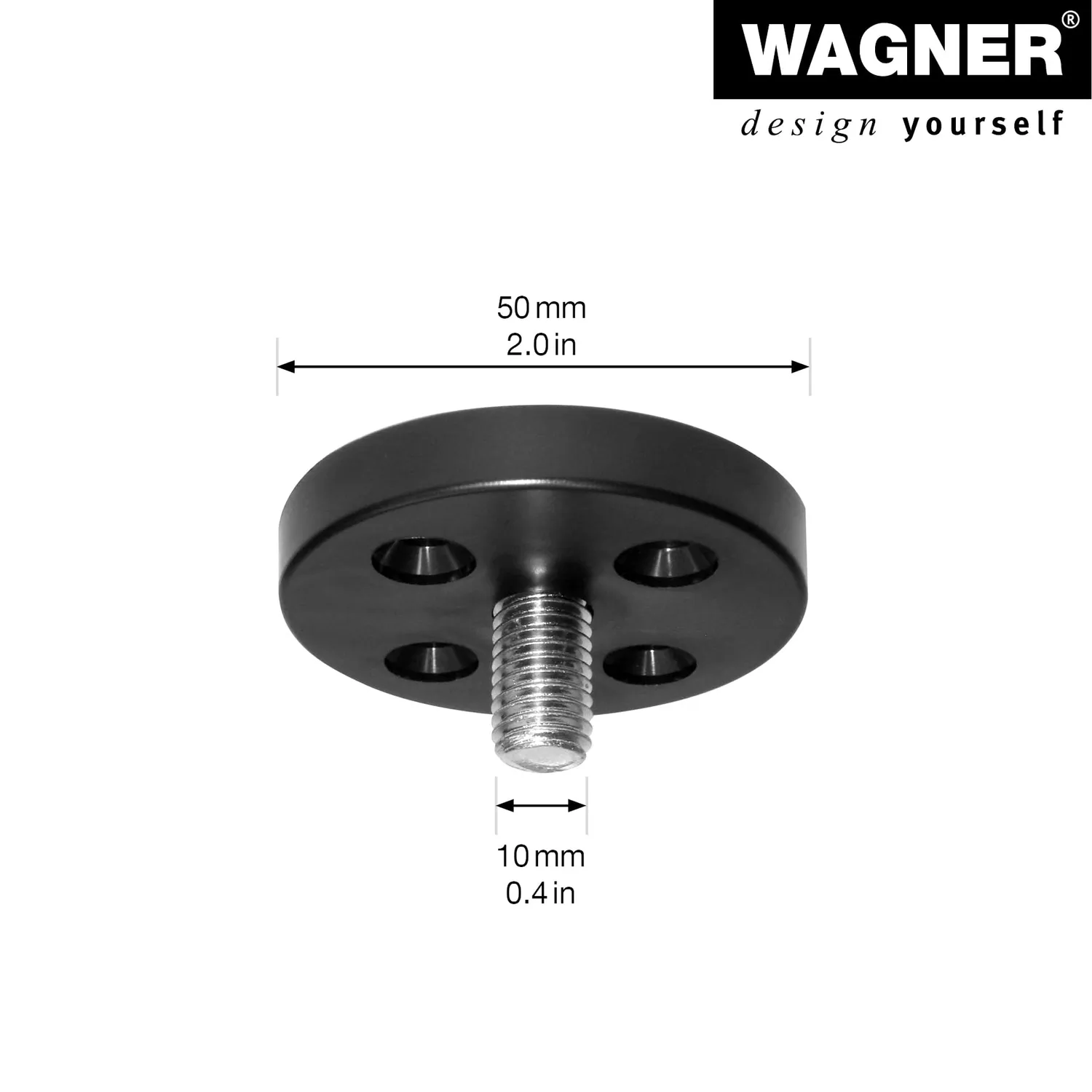WAGNER TENO ST 3986 piastra avvitamento nera M10 1 pezzo