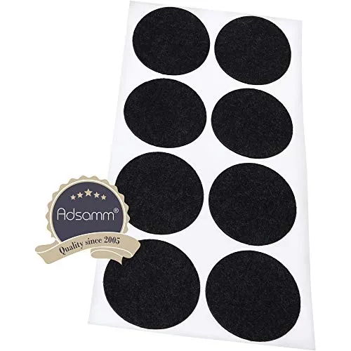 Adsamm feltrini ultrasottili ø 50 mm neri 8 pezzi 1,5 mm