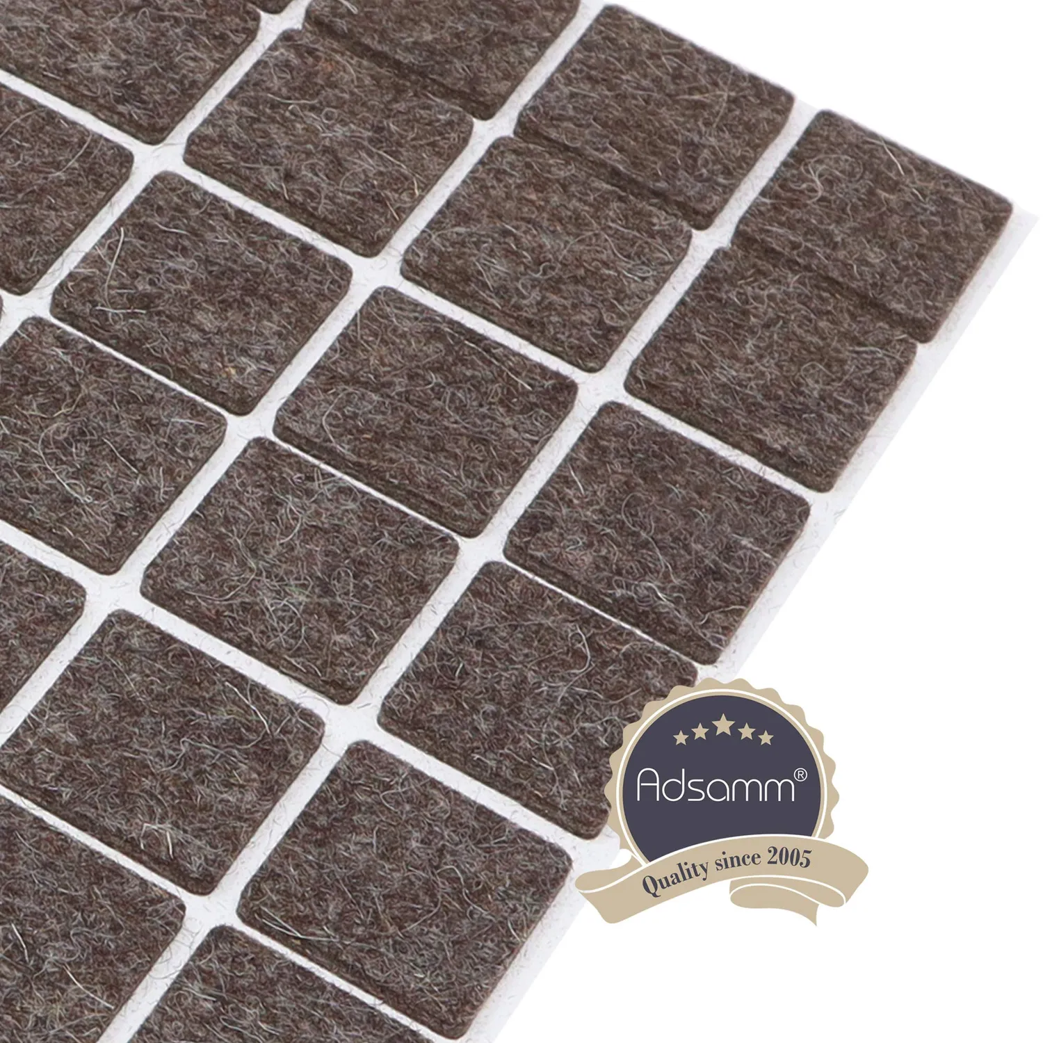 Adsamm Feltrini Lana Naturale Quadrati 25x25 mm Marroni 40 Pezzi