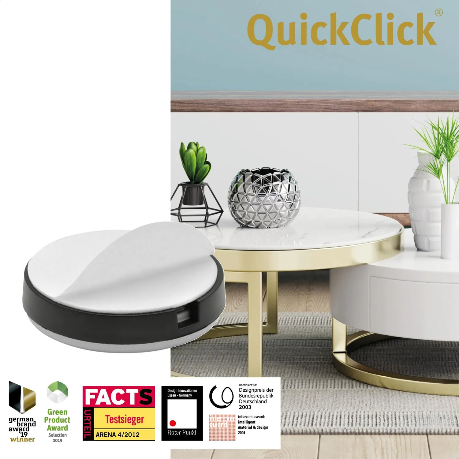 WAGNER QuickClick Pattini Mobili Ø 40 mm Set 4 Pezzi