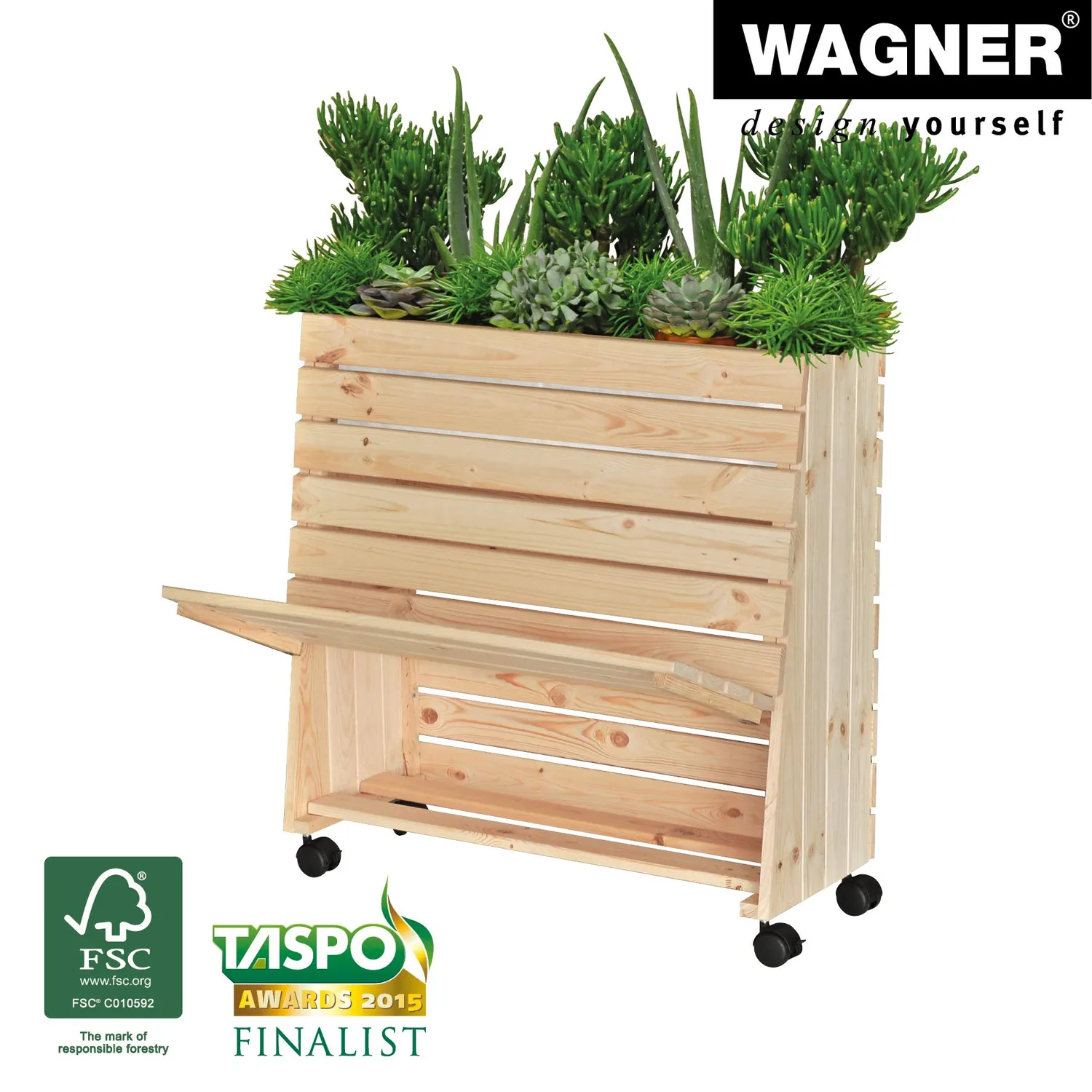 Wagner GreenFamily GreenBox M aiuola rialzata mobile legno
