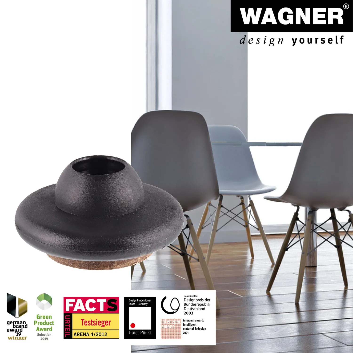Wagner QuickClick feltrini sedie Ø30 set 4 pz fibra SYNO Vitra