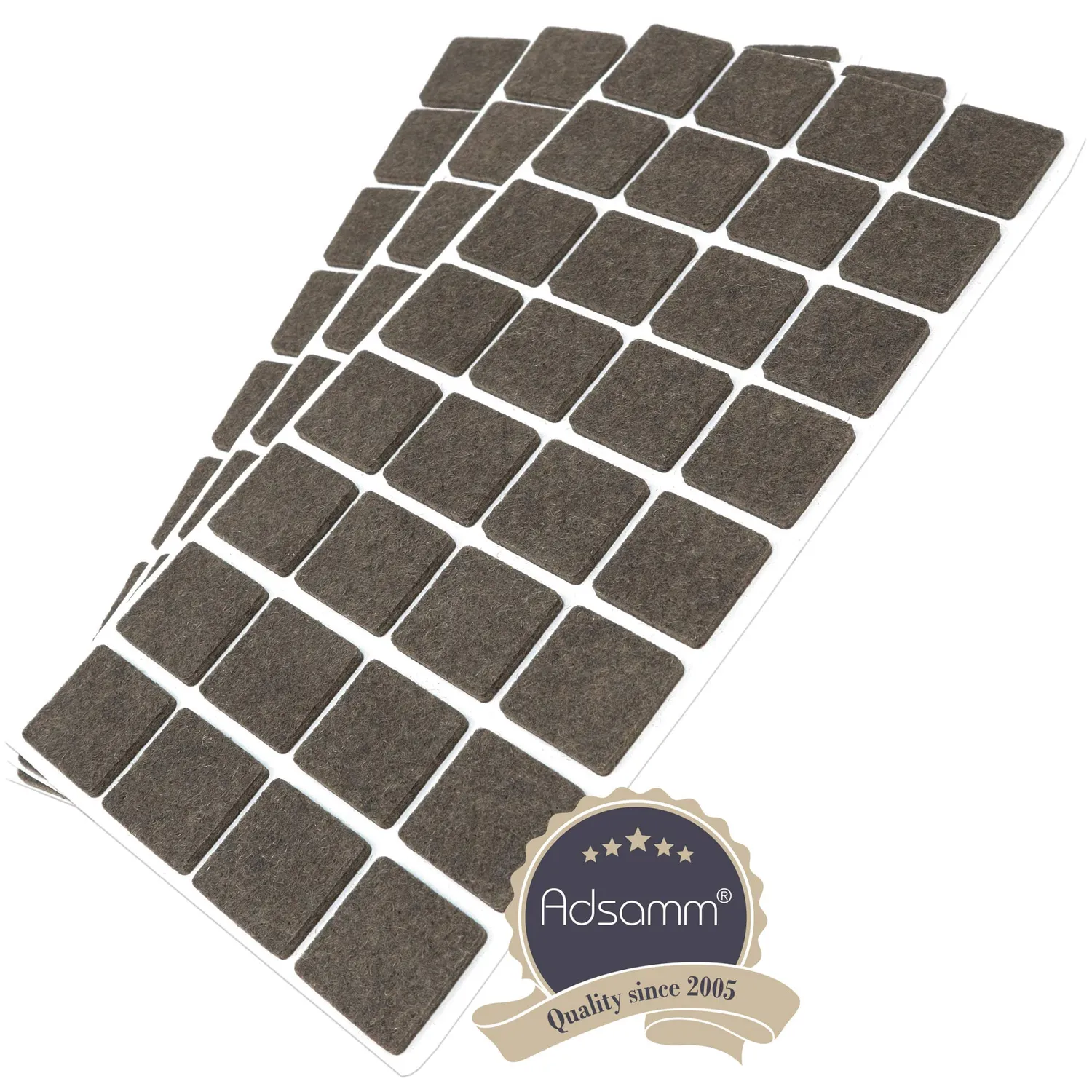 Adsamm feltrini 25x25 marrone quadrati 32 pezzi 3,5 mm