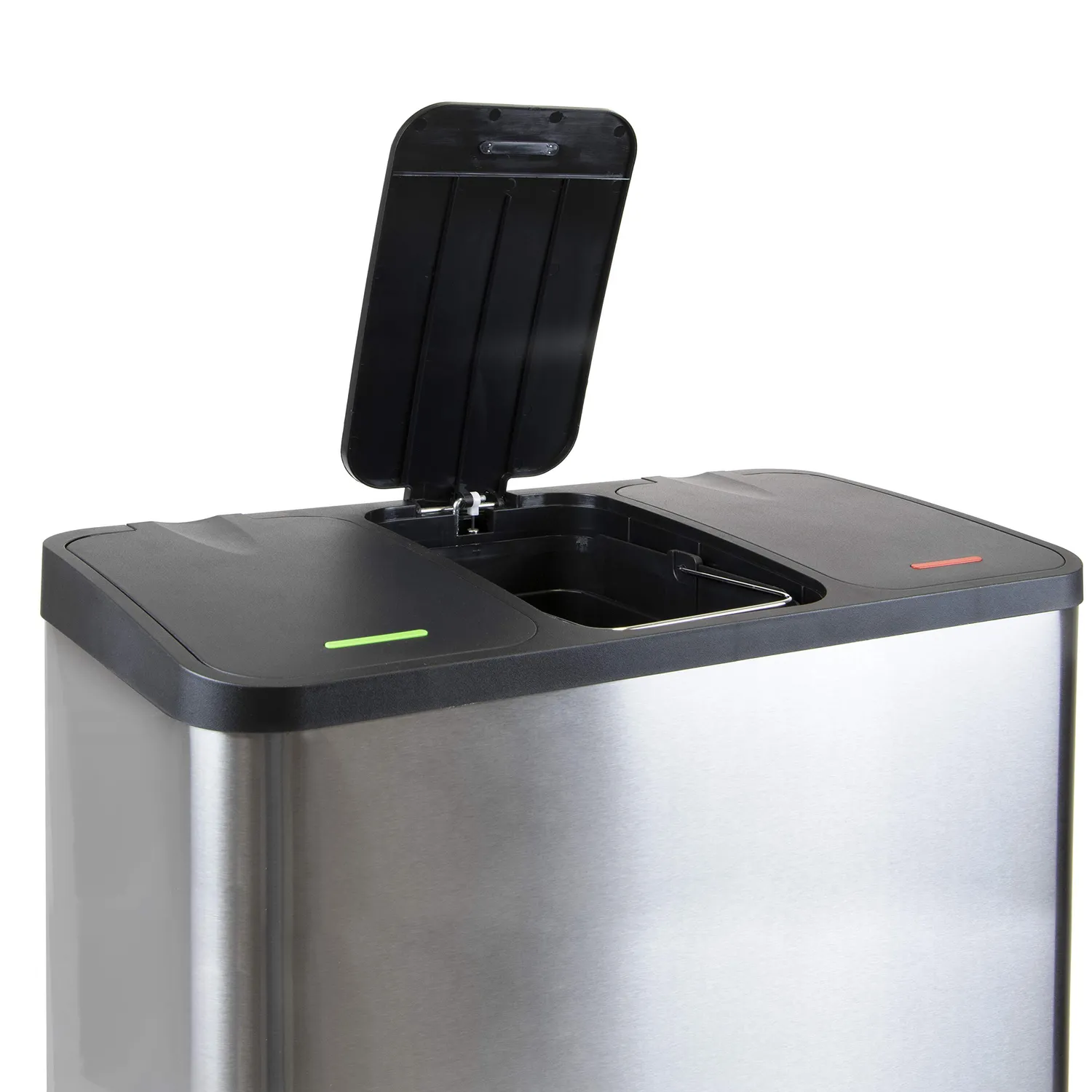 Emuca Harmony pattumiera 3 scomparti 45L acciaio soft