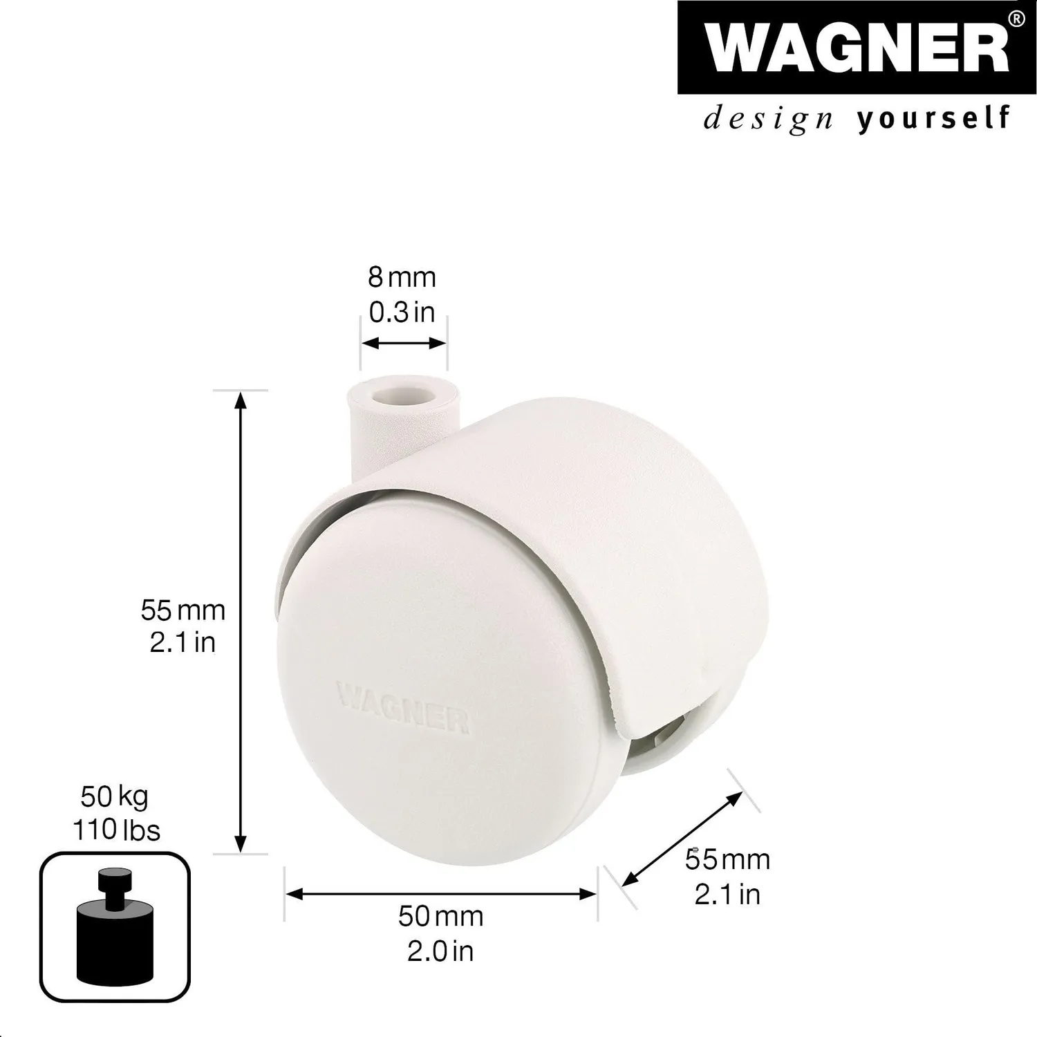 Wagner Design RO 6005 rotella doppia dura bianca 1 pz