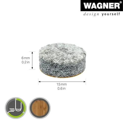 Wagner EH 1215 feltrini adesivi tondi 16 pezzi grigi extra