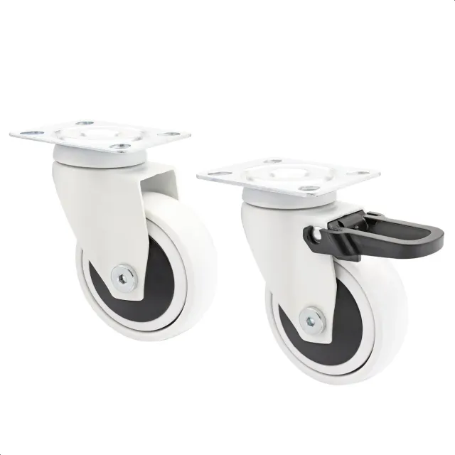 WAGNER 3C 02227602 ruote mobili set 2 bianche 75 mm morbide