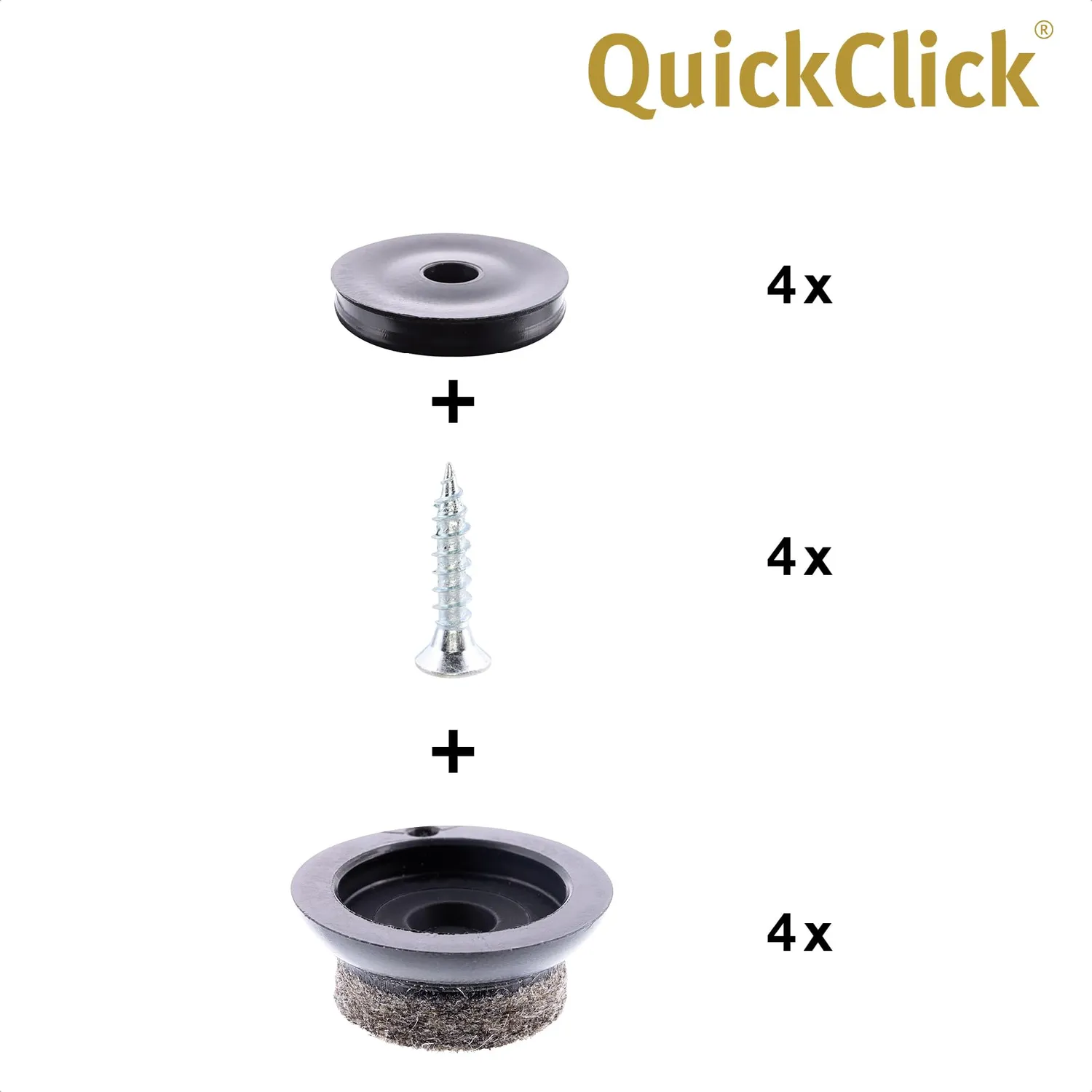 Wagner QuickClick 16791199 feltrini avvitare 20 mm 4pz parquet