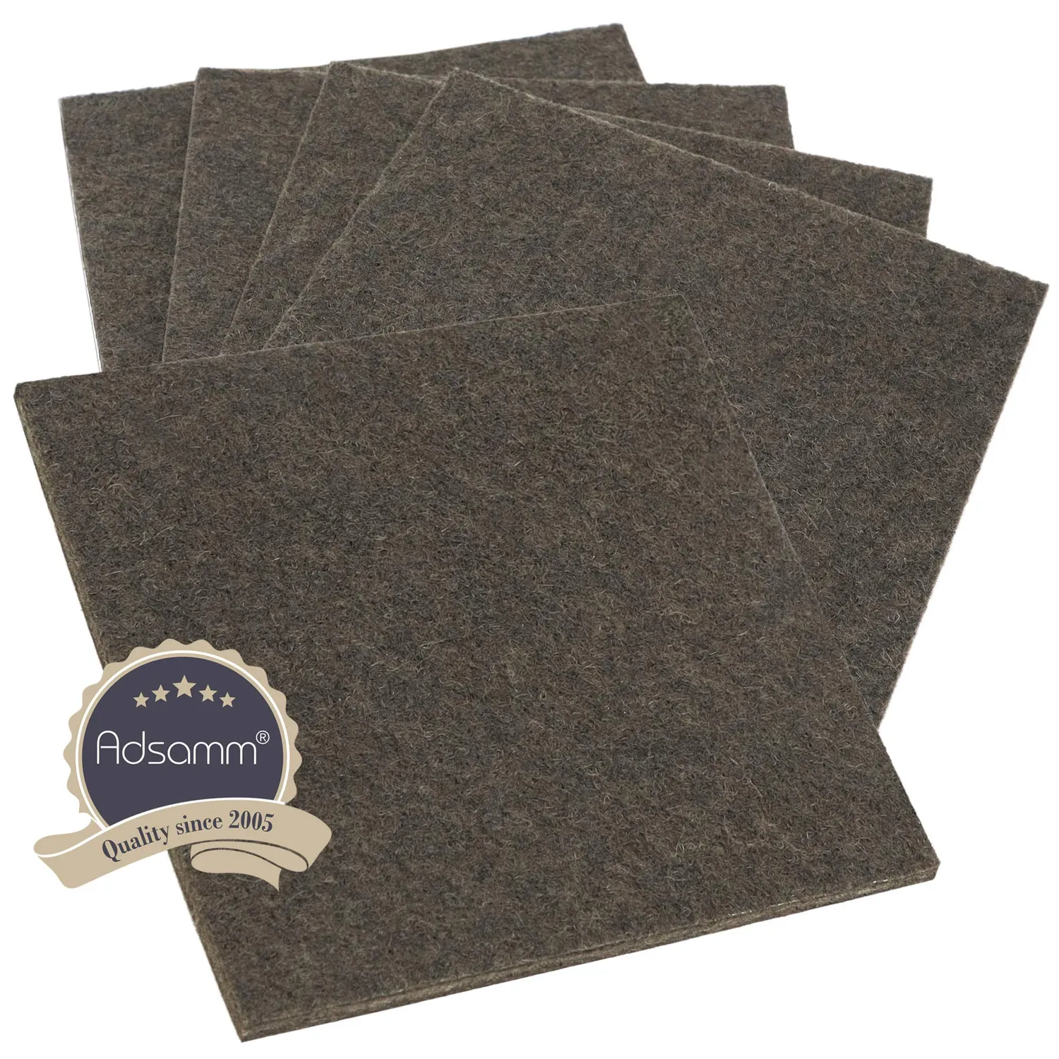 Adsamm feltrini in feltro autoadesivo marrone 100x100 mm 5 pz