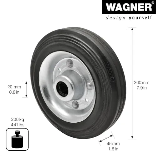 Wagner RO 9200 ruota ricambio 200 mm gomma piena 200 kg