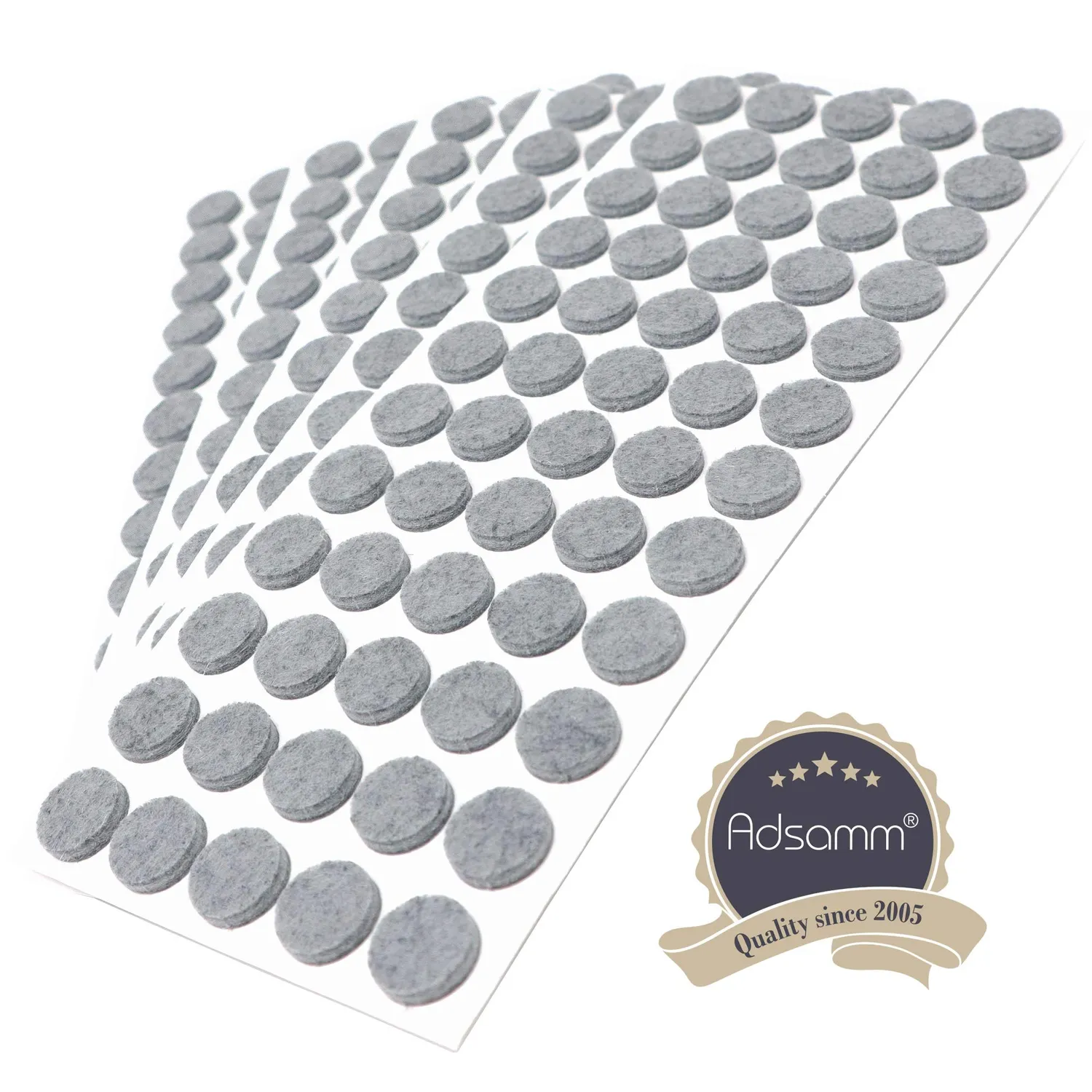 Adsamm feltrini autoadesivi grigi Ø14 mm 300 pezzi rotondi