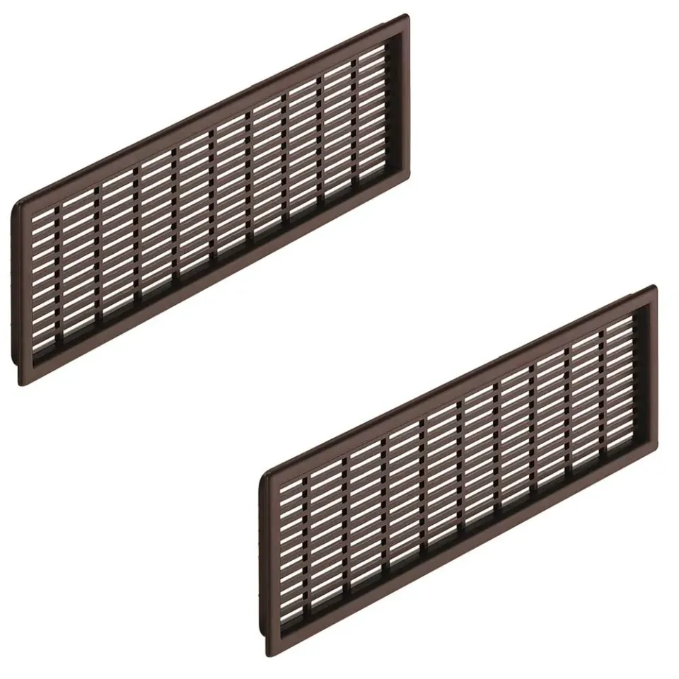 Gedotec griglia di ventilazione 68x227 mm marrone 2 pezzi plastica
