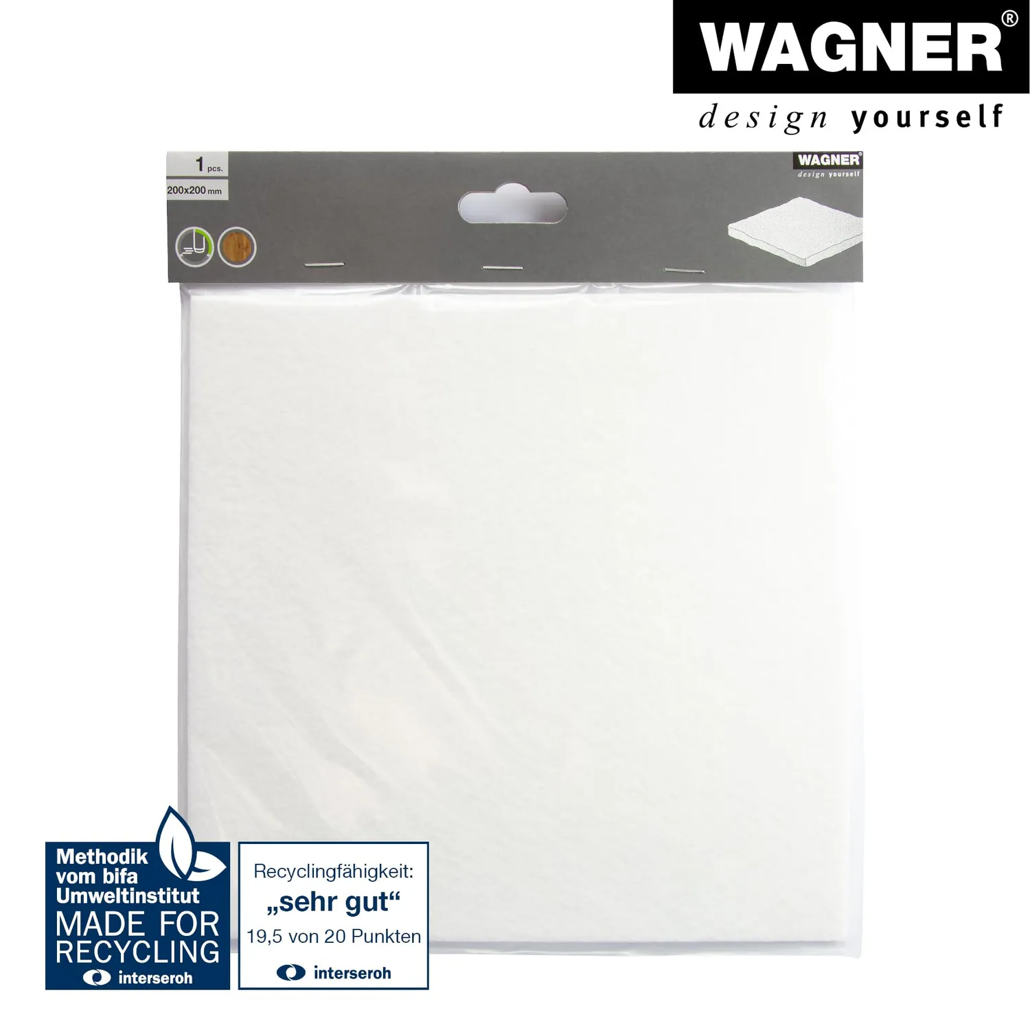 Wagner 15176199 Piastra Feltro Adesiva 200x200 Bianca