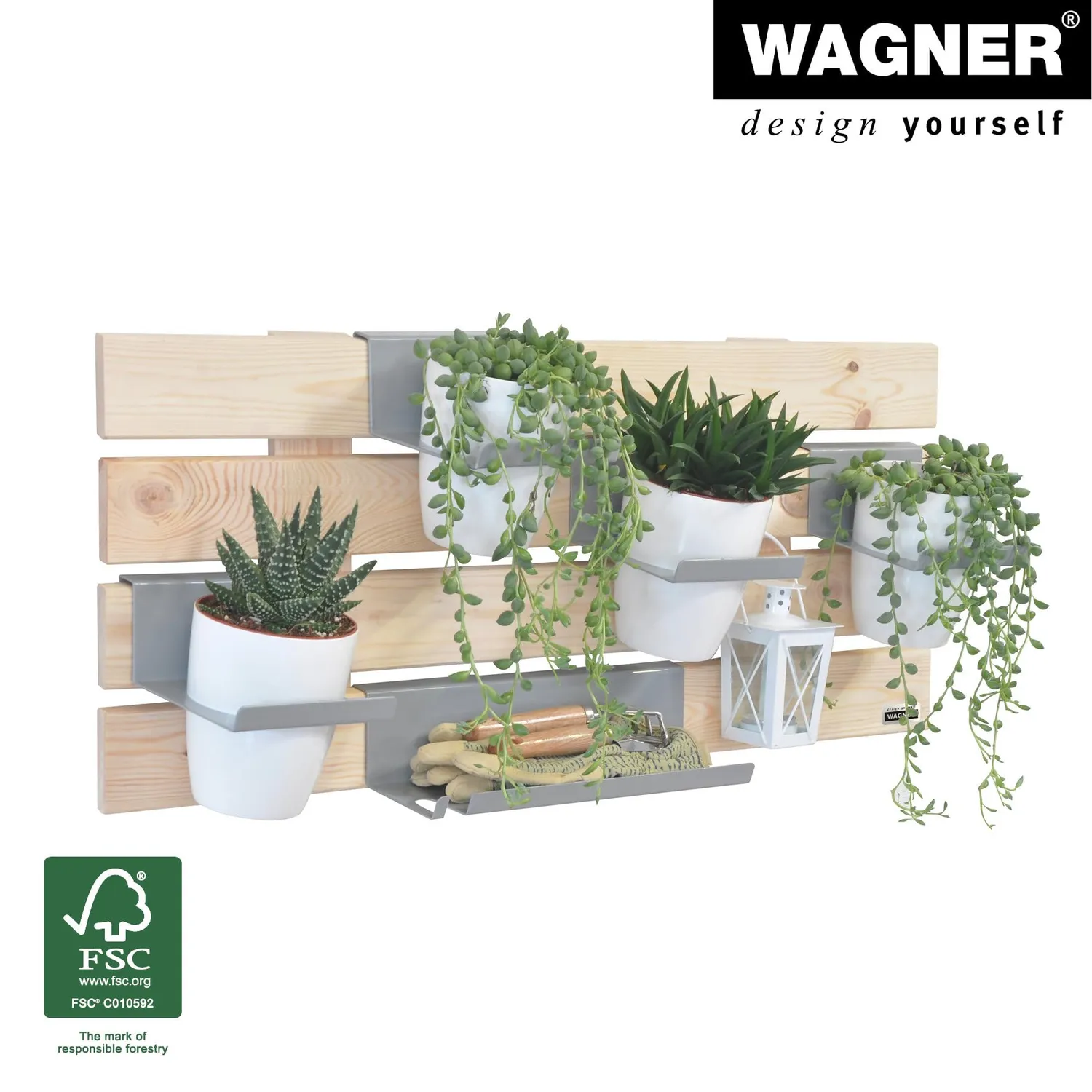 Wagner GreenFamily GreenWall parete fiori legno 79x31 cm