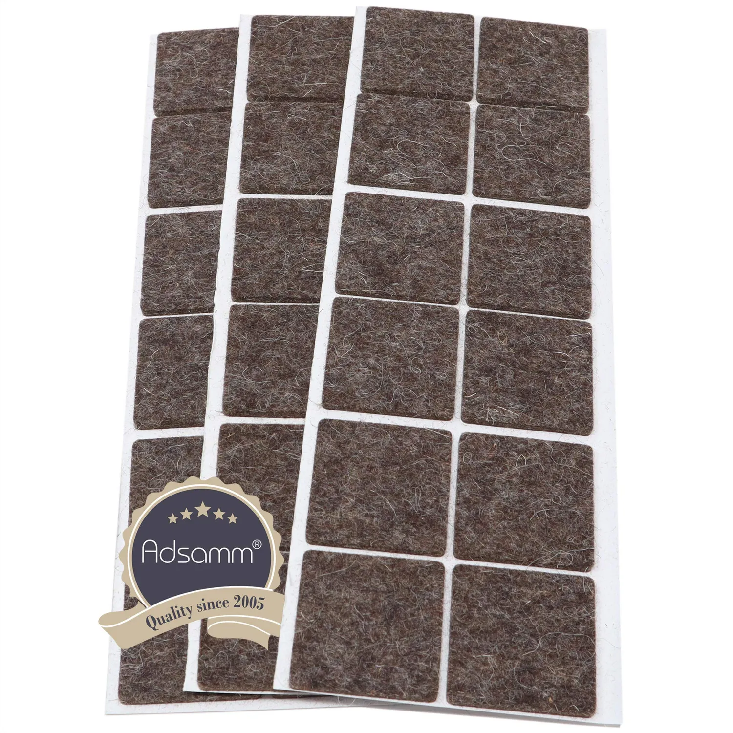 Adsamm Quality Feltrini Lana 35x35 mm Marroni 36 pz Quadrati