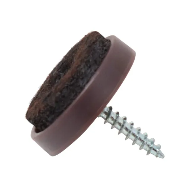 Adsamm Pattini Feltro con Vite Ø24 mm Marroni 4 pz