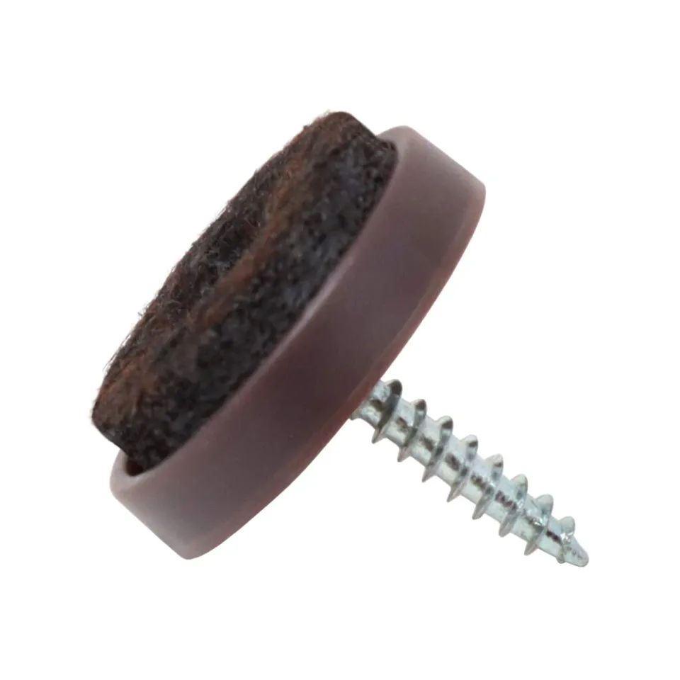 Adsamm Pattini Feltro con Vite Ø24 mm Marroni 4 pz