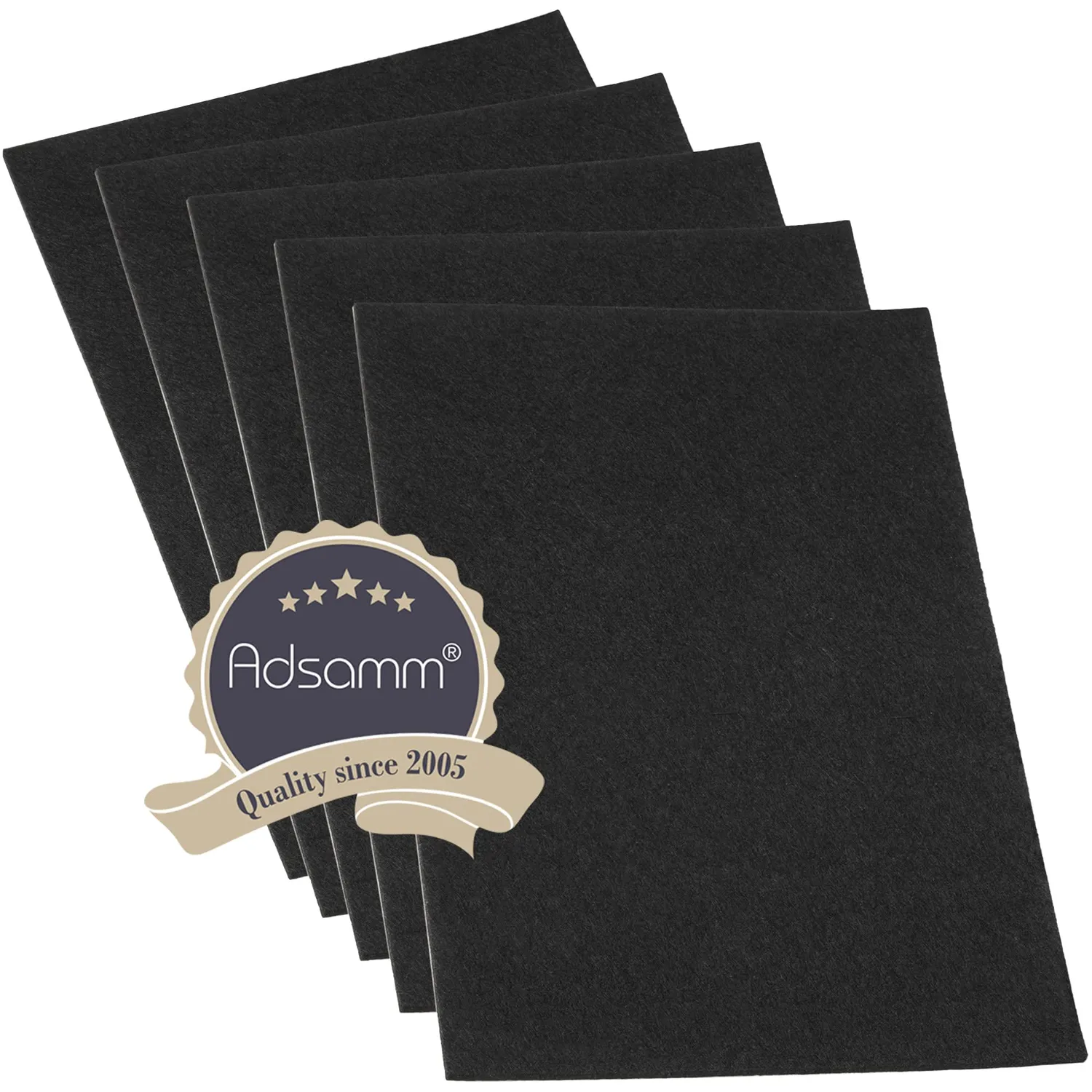 Adsamm Feltro Autoadesivo 200x300 mm Nero 5 Fogli Spesso
