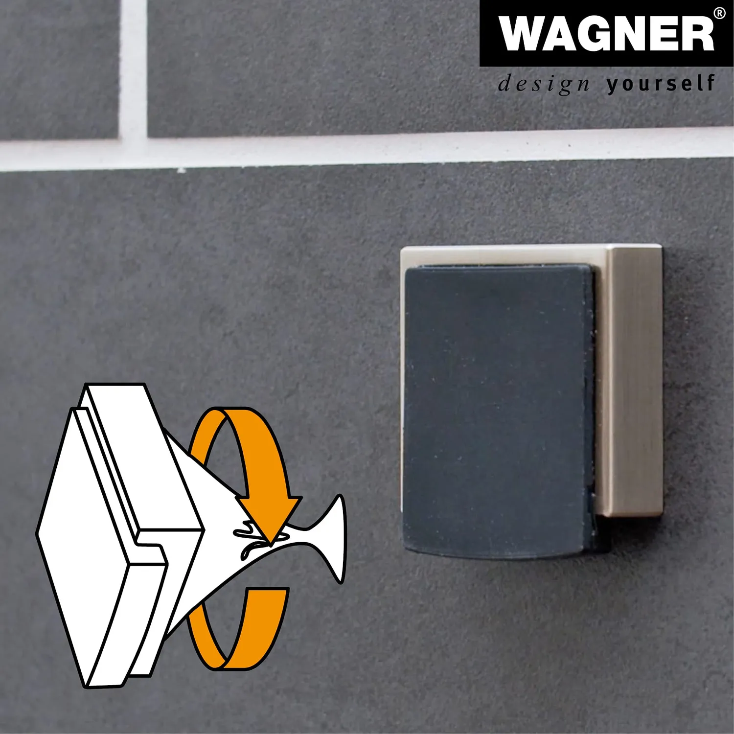 WAGNER Screw or Glue 15515911 fermaporta inox 47x40x13 mm
