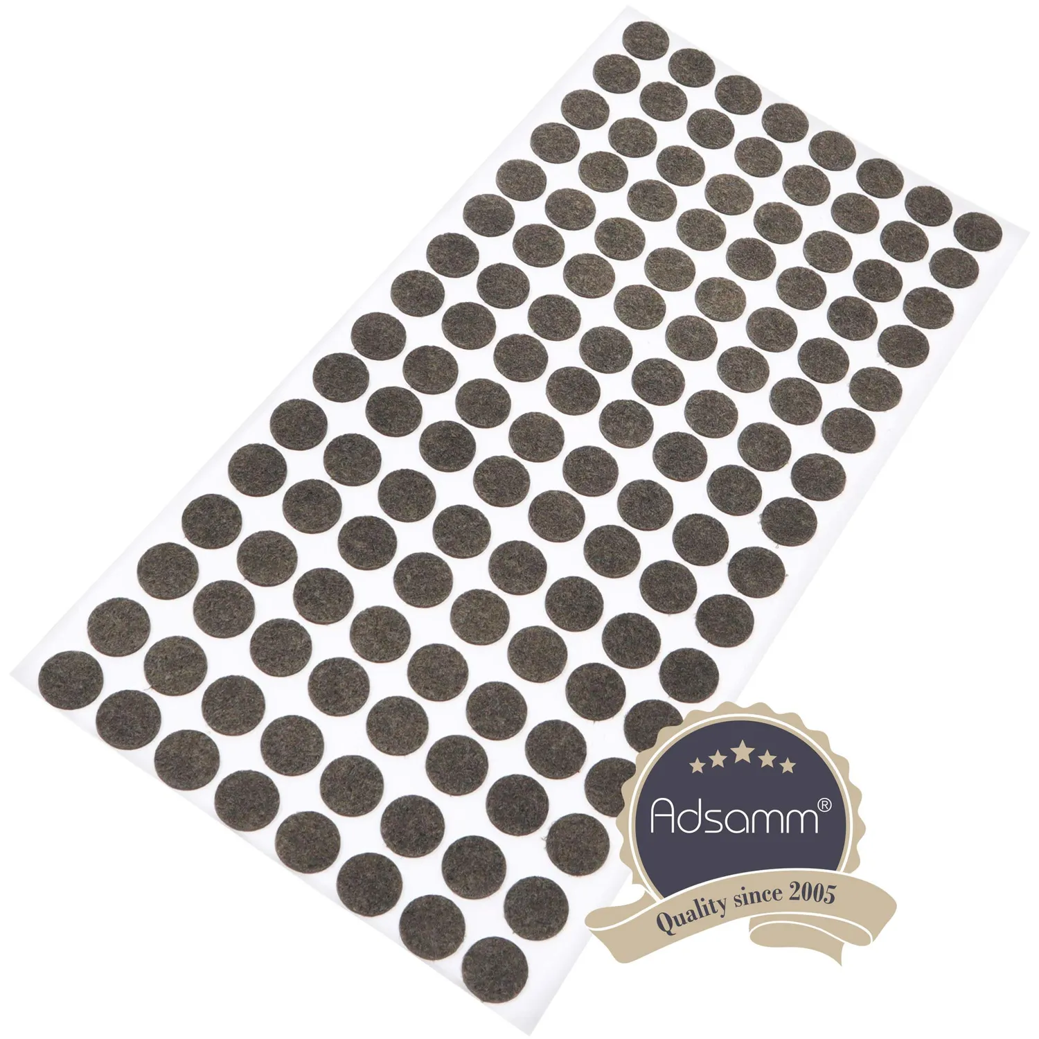 Adsamm feltrini ultrasottili marroni 12 mm 128 pezzi viscosa 1,5 mm