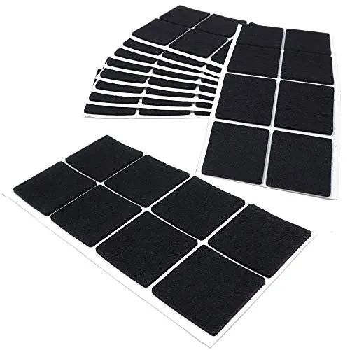 Adsamm feltrini autoadesivi quadrati 50x50 mm neri 80 pezzi 3,5 mm