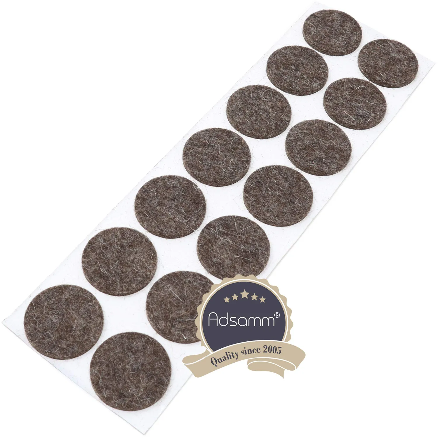 Adsamm Quality feltrini lana Ø 32 mm marrone 14 pezzi 3 mm