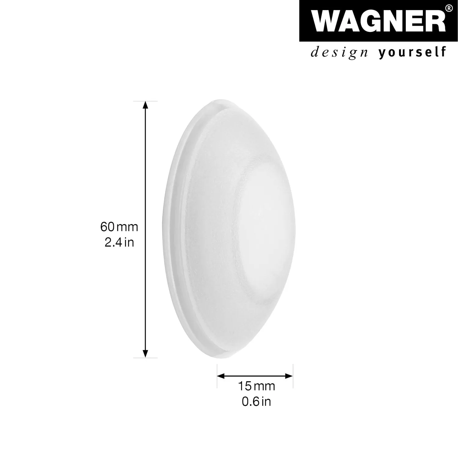 WAGNER Paracolpo satinato Ø60x15 mm plastica muro