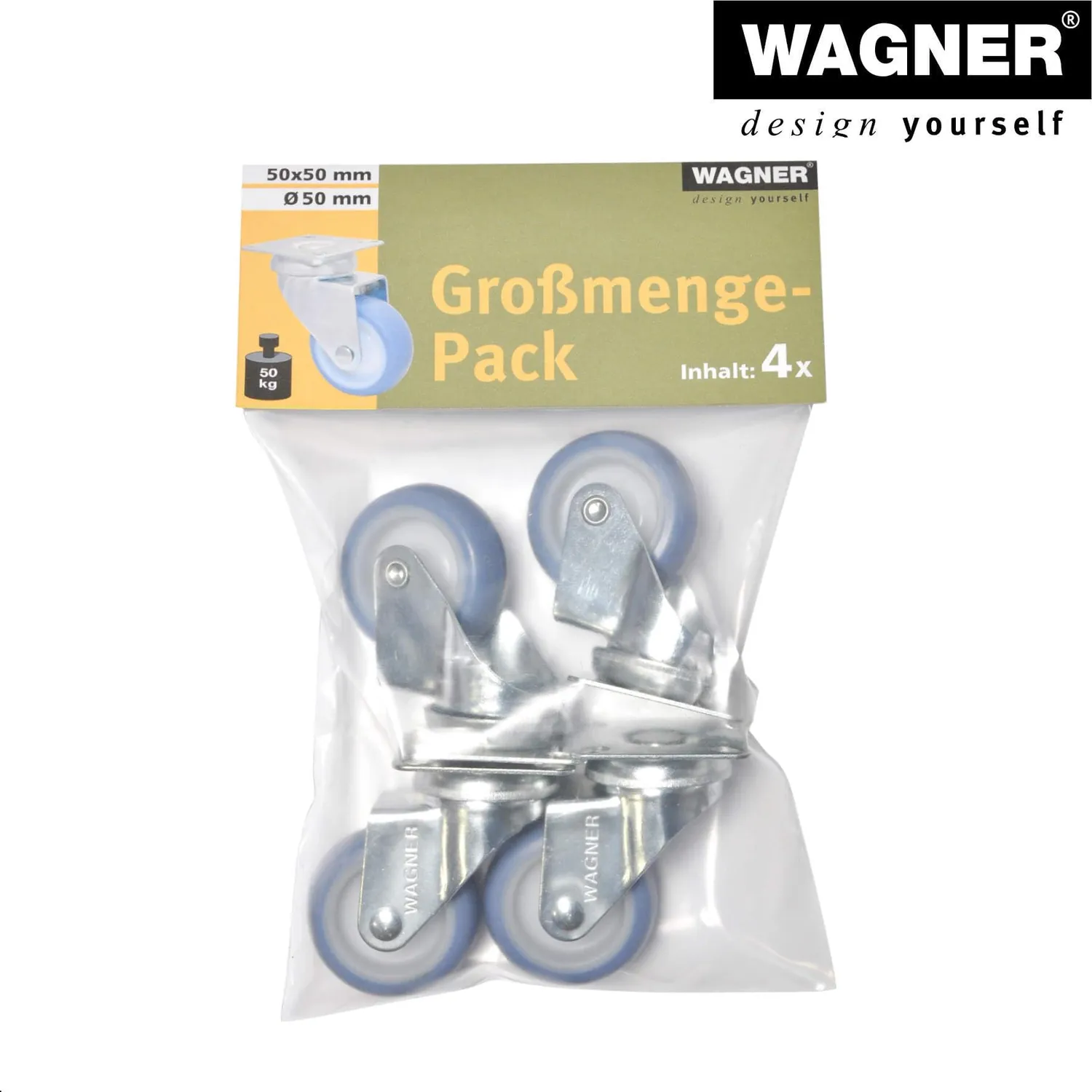 Wagner RO 1550 rotella girevole 50 mm set 4 pezzi