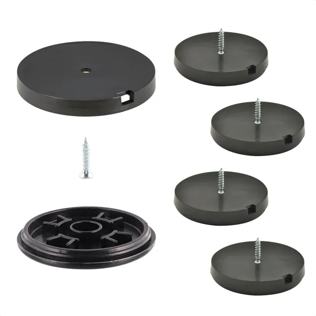 Wagner QuickClick pattini plastica 50 mm neri 4 pezzi