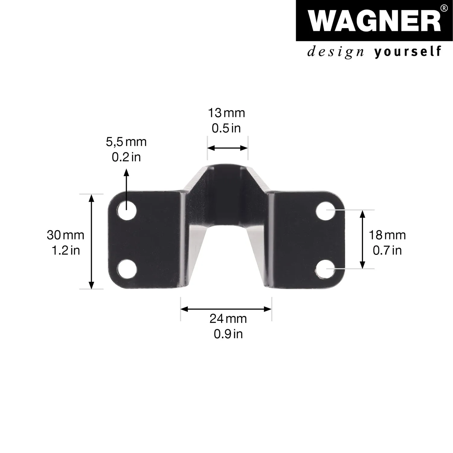Wagner V-Style ST 0610 gamba mobile 100 mm nera