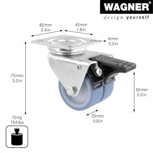 Wagner RO 3552 rotella frenata 50 mm blu 70 kg