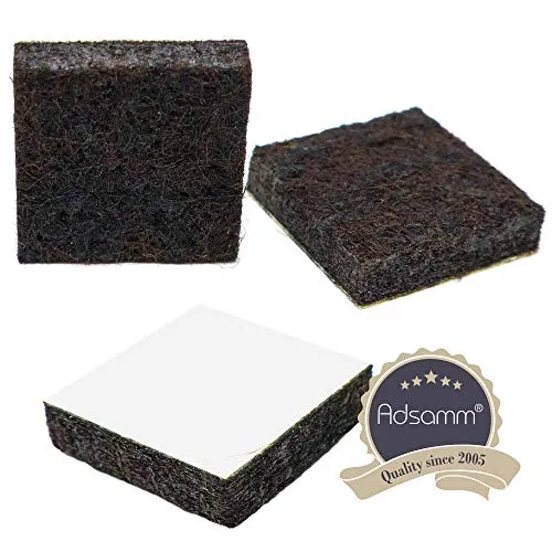Adsamm feltrini autoadesivi 20x20 mm marroni 16 pezzi 5,5 mm