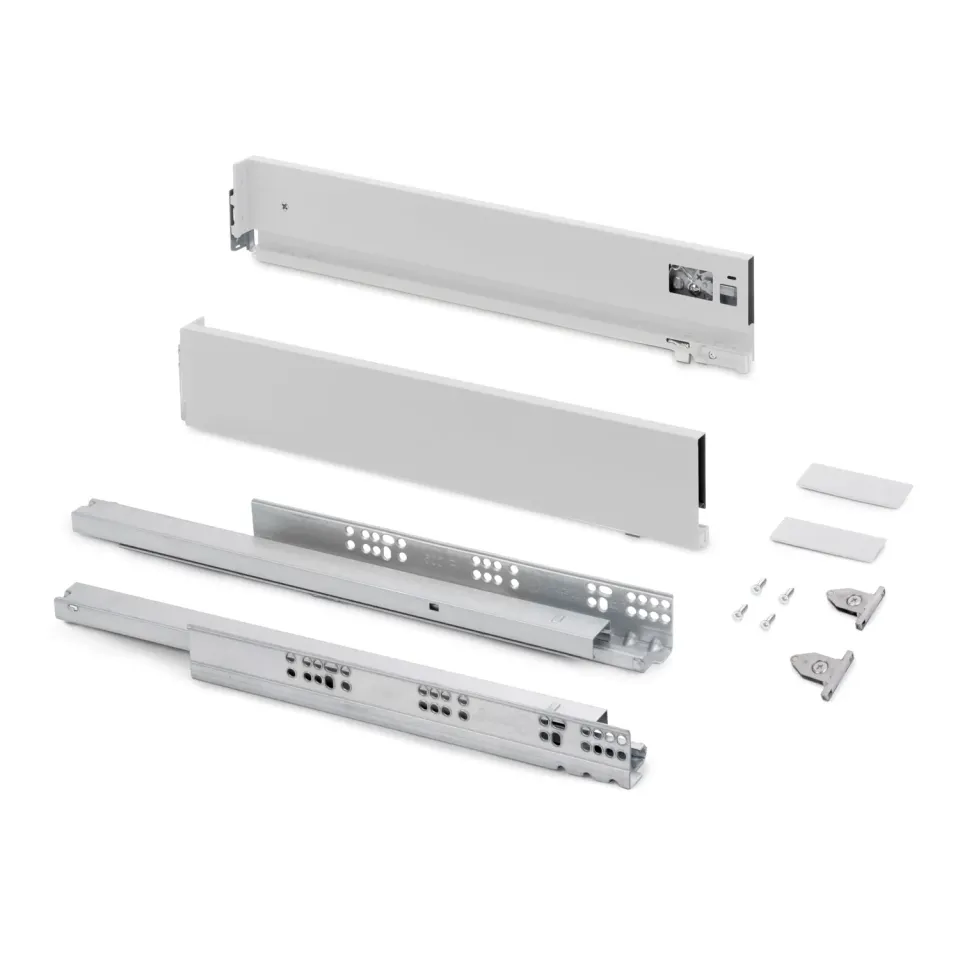 Emuca Vertex Kit Cassetto 93x450 mm Bianco 40 Kg Chiusura Soft
