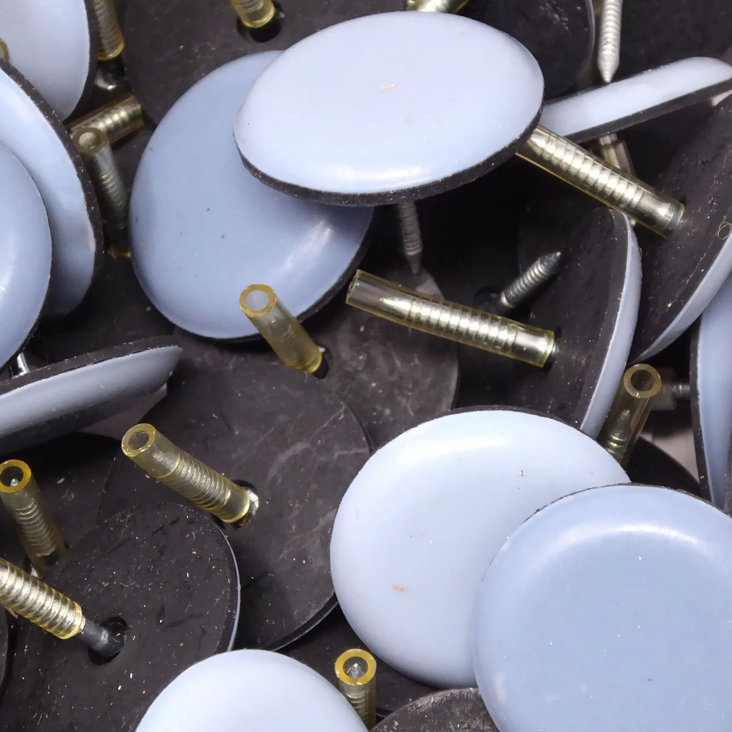 Adsamm 30 mm pattini PTFE con chiodo 100 pz tondi grigi