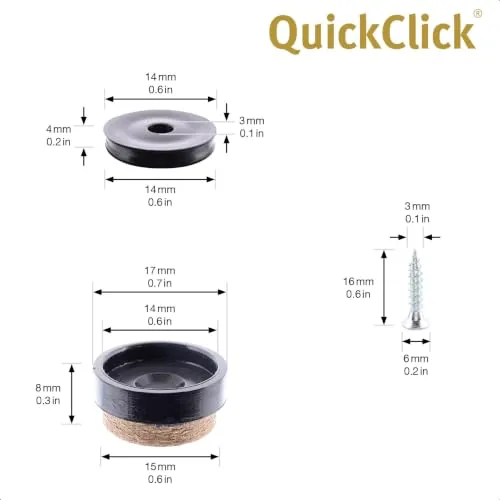 Wagner QuickClick 16791399 feltrini avvitare 17 mm 4pz cotto
