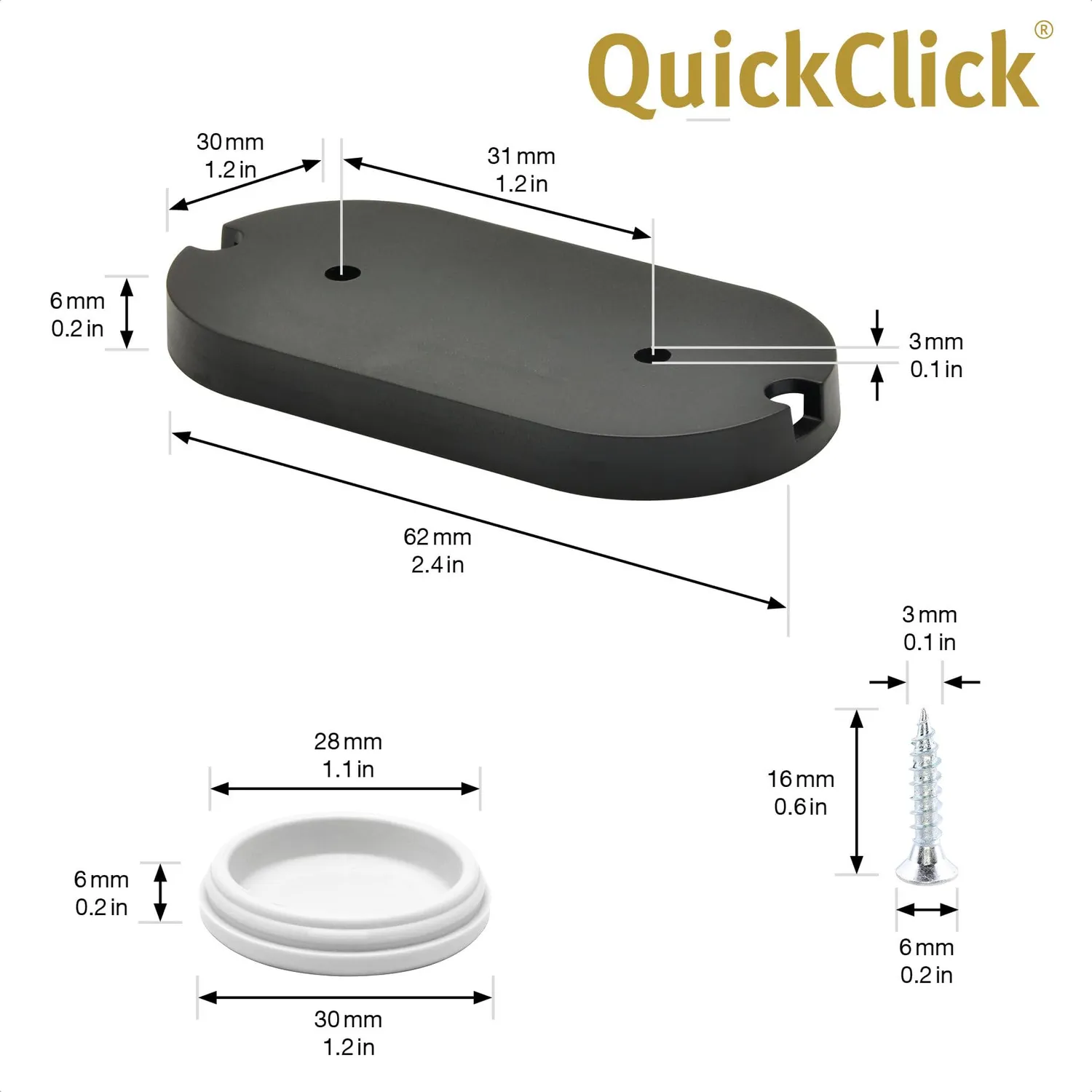 Wagner QuickClick pattini Hyper 62x30 mm avvitare