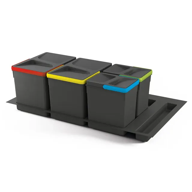 Emuca Harmony pattumiera cassetto 90cm 15+15+7+7 L