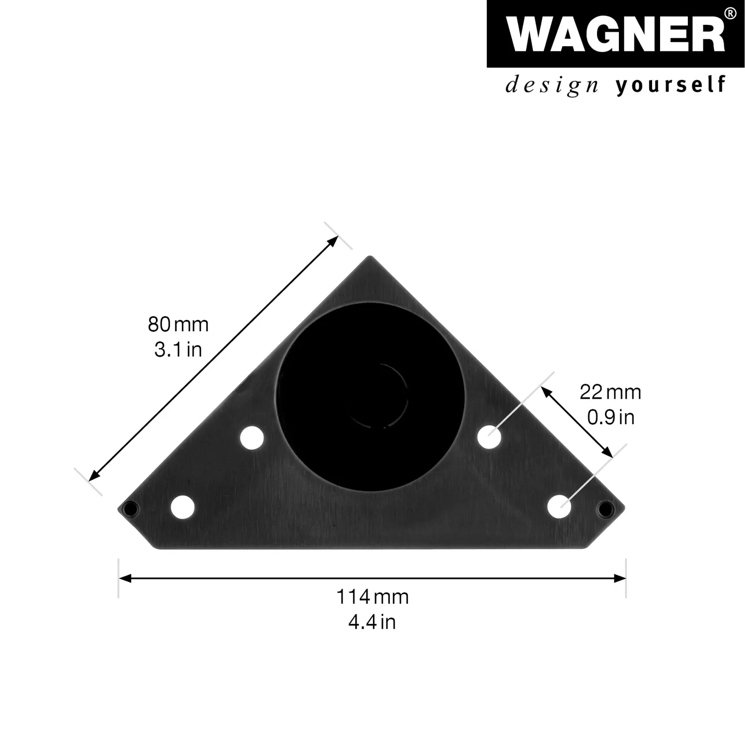 Wagner Design 12023101 gamba nera 150 mm QuickClick