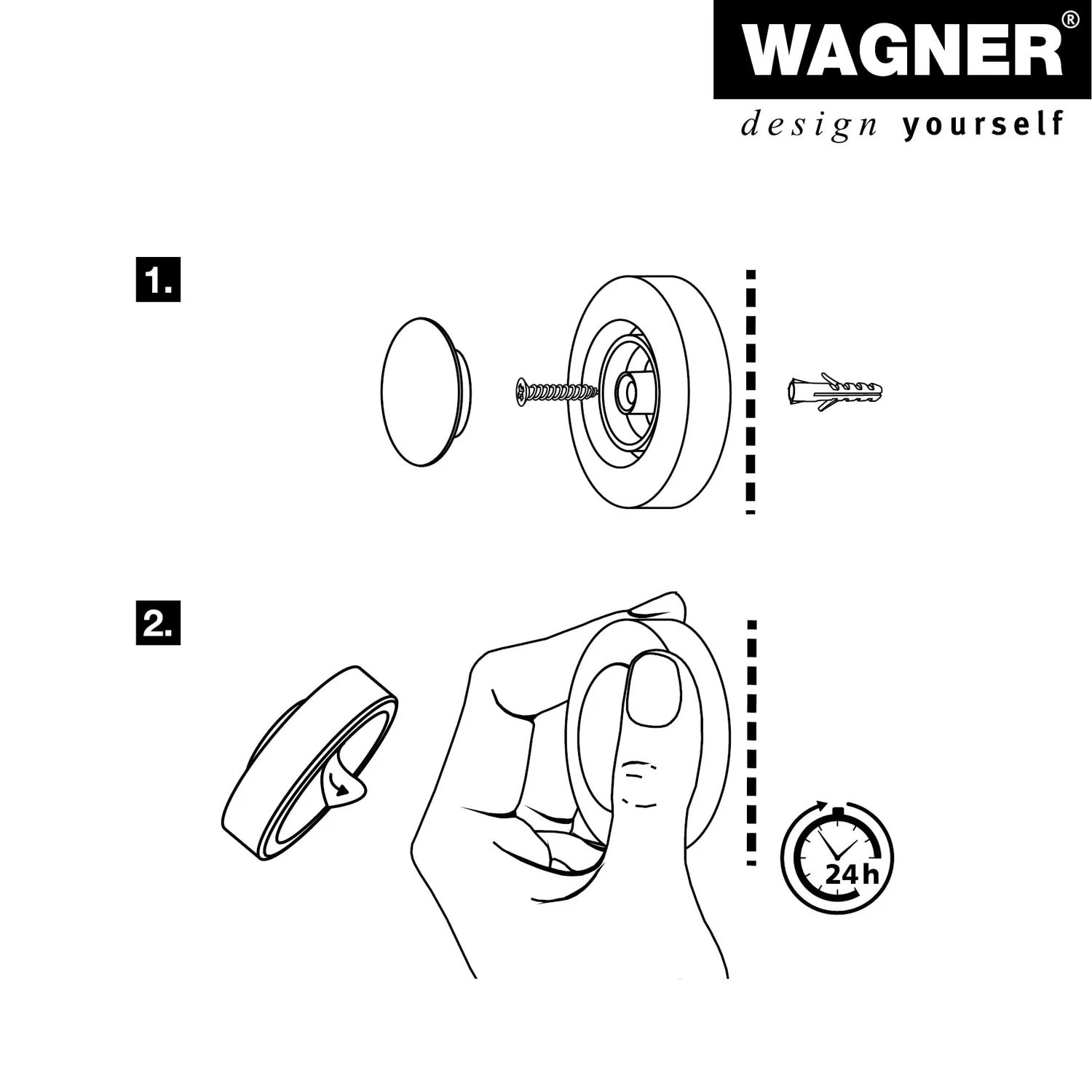 Wagner Fermaporta Muro Avvitare o Incollare Ø 38 mm