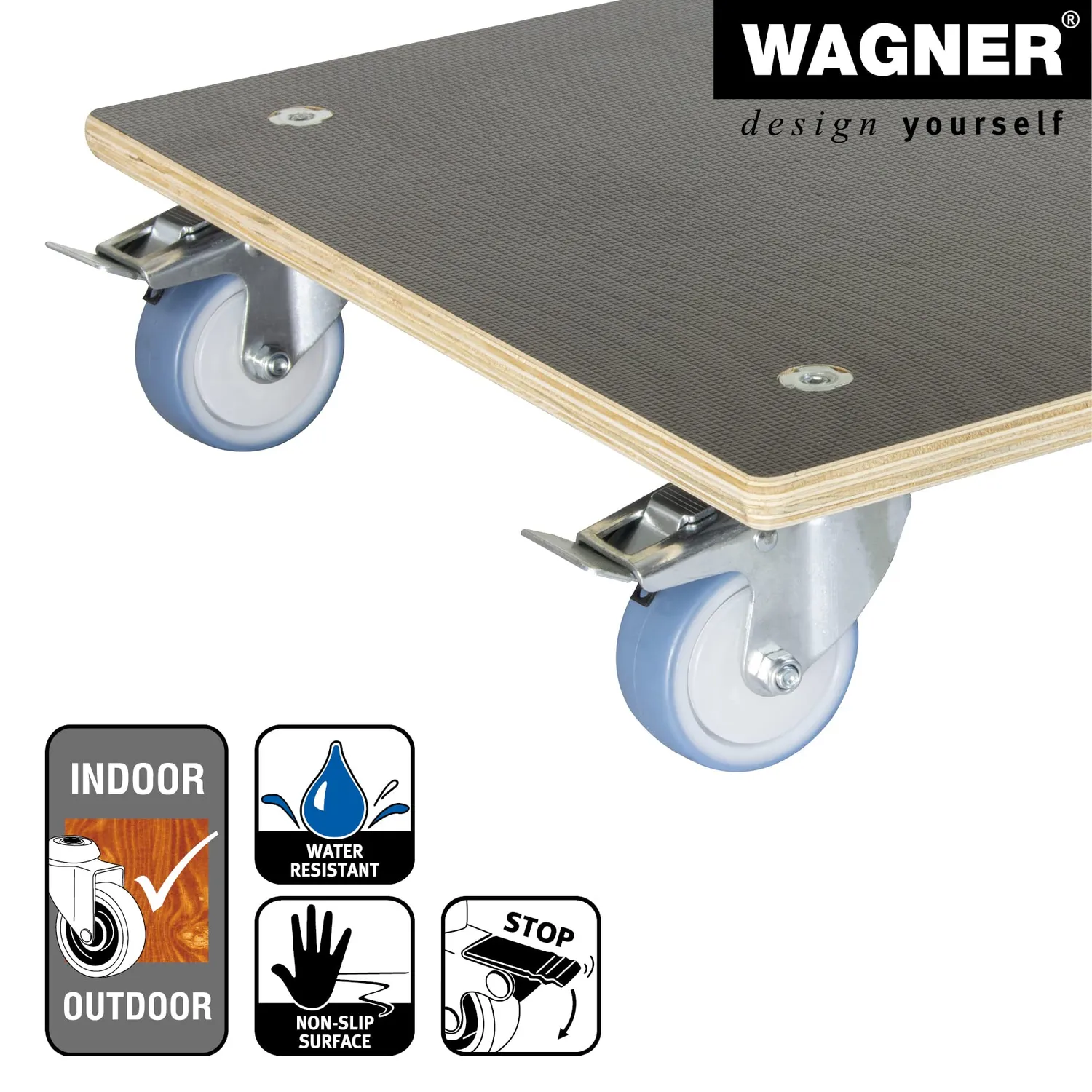 Wagner MaxiGrip GH 1347 sottovaso con ruote 48x48 cm 300 kg