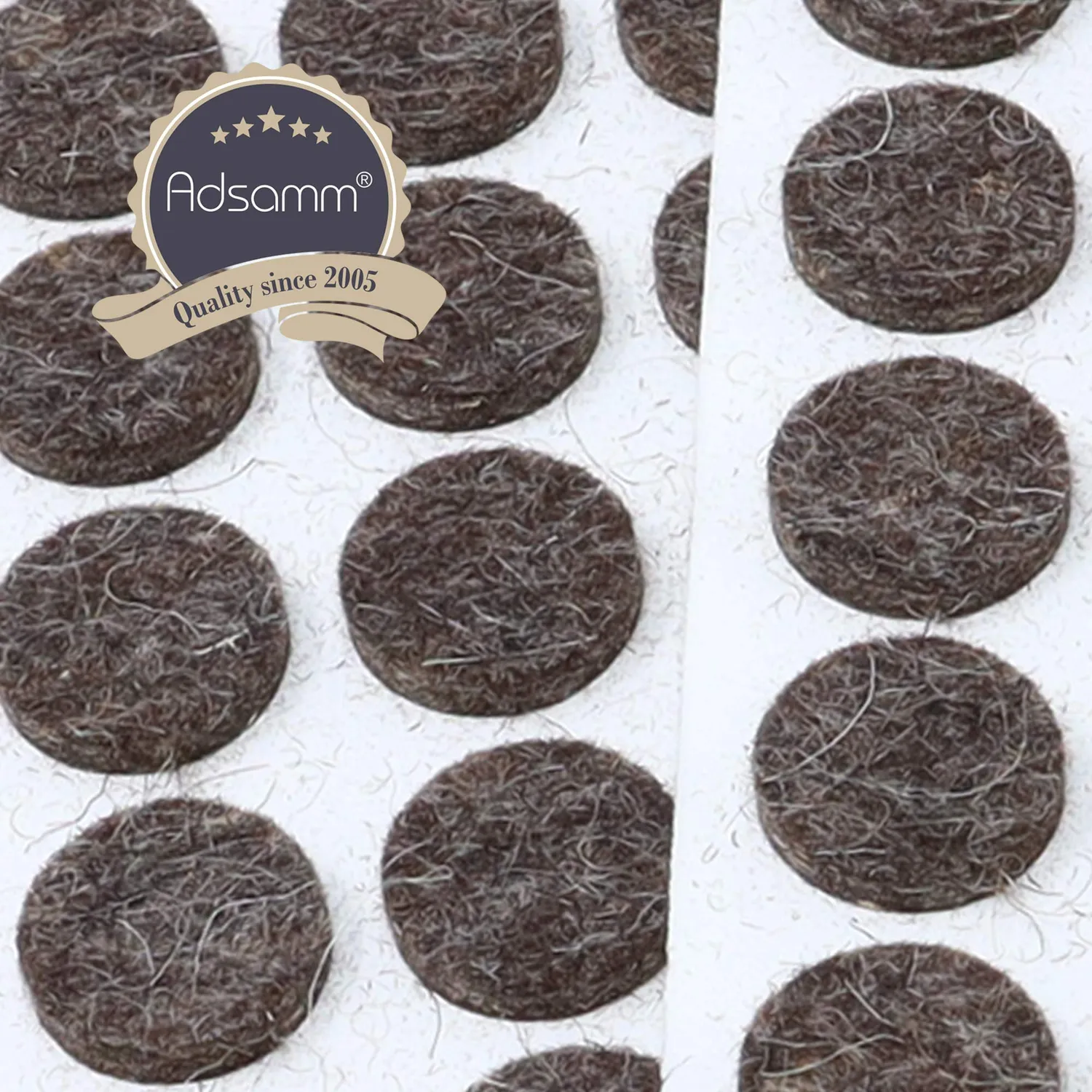 Adsamm feltrini autoadesivi Ø 14 mm marroni 180 pezzi lana