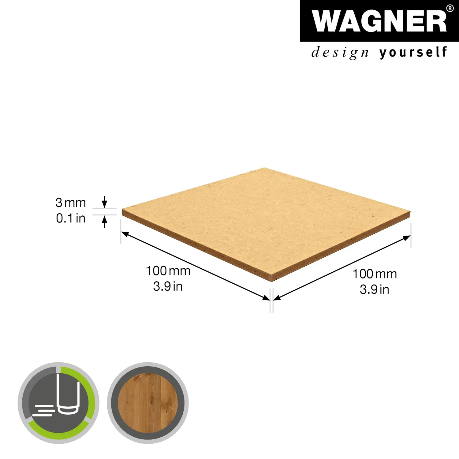Wagner Syno 16101099 piastra feltro 100x100 mm marrone