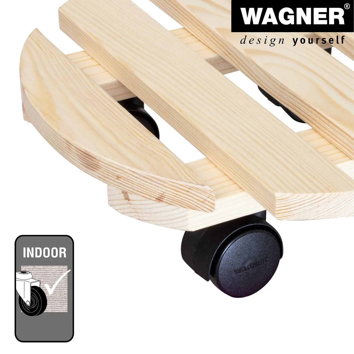 Wagner Paletti 20001801 Sottovaso Legno Ø30 cm Ruote 100 kg