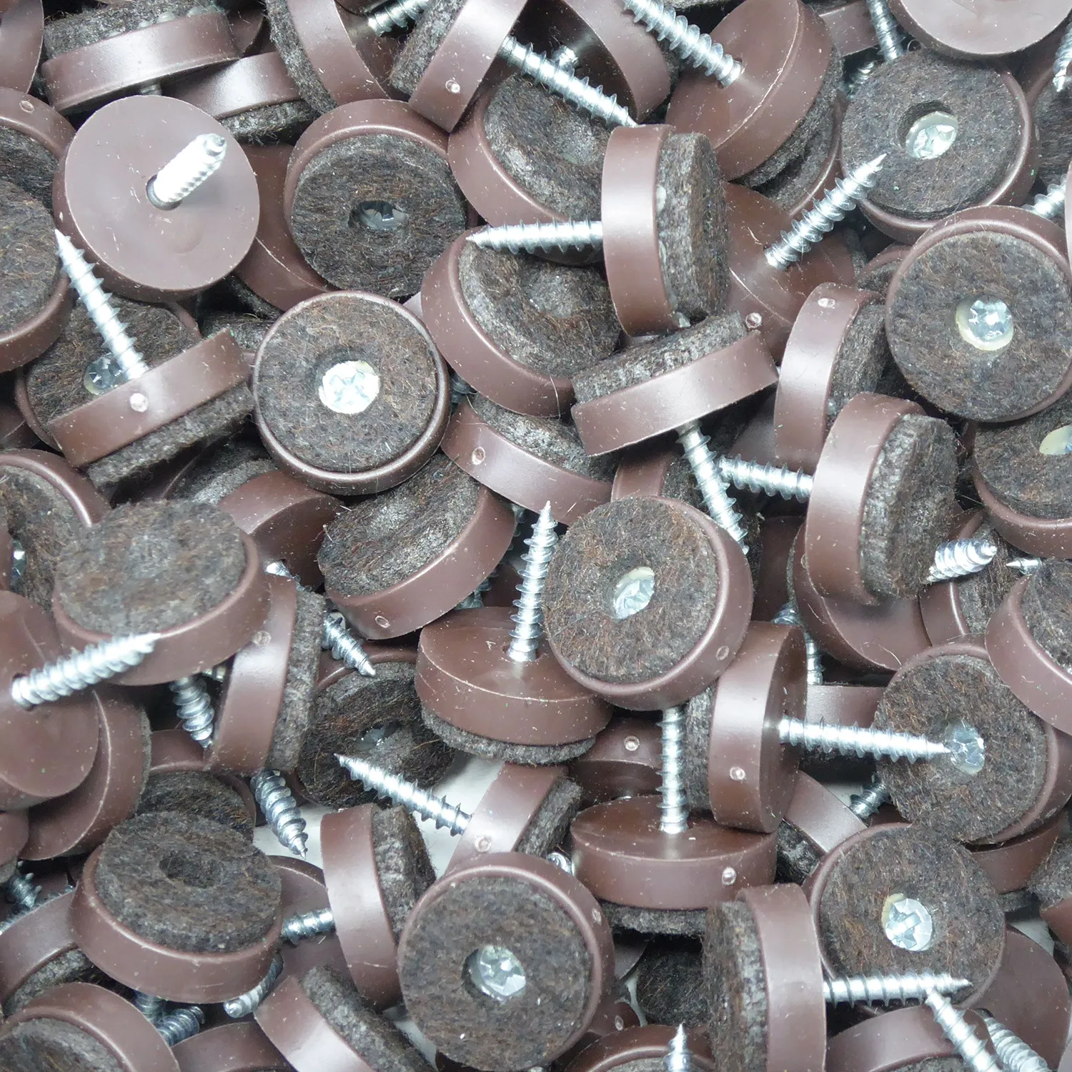 Adsamm feltrini con vite 100 pz Ø20 mm marroni in feltro